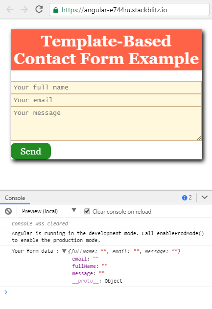Angular 10 Form Example