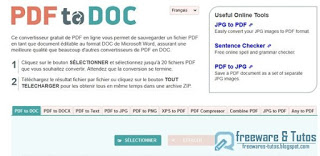 PDF2DOC outils en ligne pour le PDF