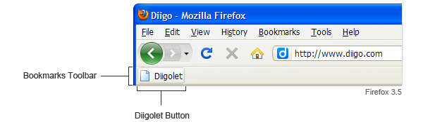 Diigolet in Firefox
